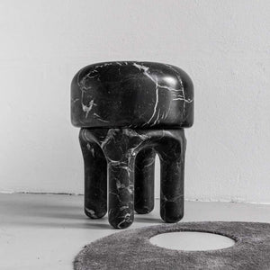 ROUND SCLUPTURE BLACK MARQUINO STOOL