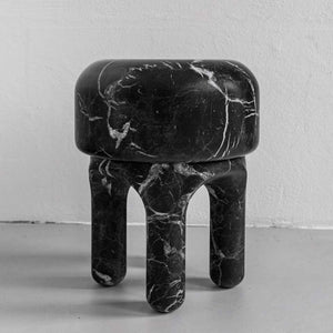 ROUND SCLUPTURE BLACK MARQUINO STOOL