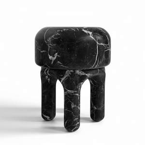 ROUND SCLUPTURE BLACK MARQUINO STOOL