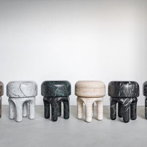 ROUND SCLUPTURE BLACK MARQUINO STOOL