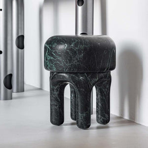 ROUND SCLUPTURE SPIDER GREEN STOOL