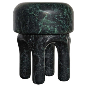 ROUND SCLUPTURE SPIDER GREEN STOOL
