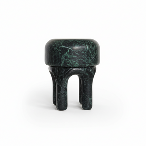 ROUND SCLUPTURE SPIDER GREEN STOOL
