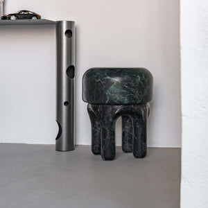 ROUND SCLUPTURE SPIDER GREEN STOOL