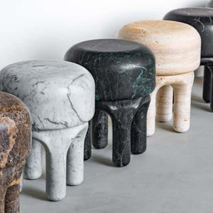 ROUND SCLUPTURE BLACK MARQUINO STOOL