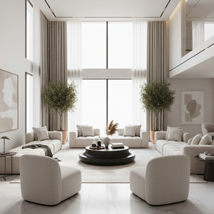 ROUND BLACK MARBLE COFFEE TABLE