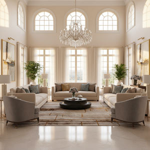 ROUND BLACK MARBLE COFFEE TABLE