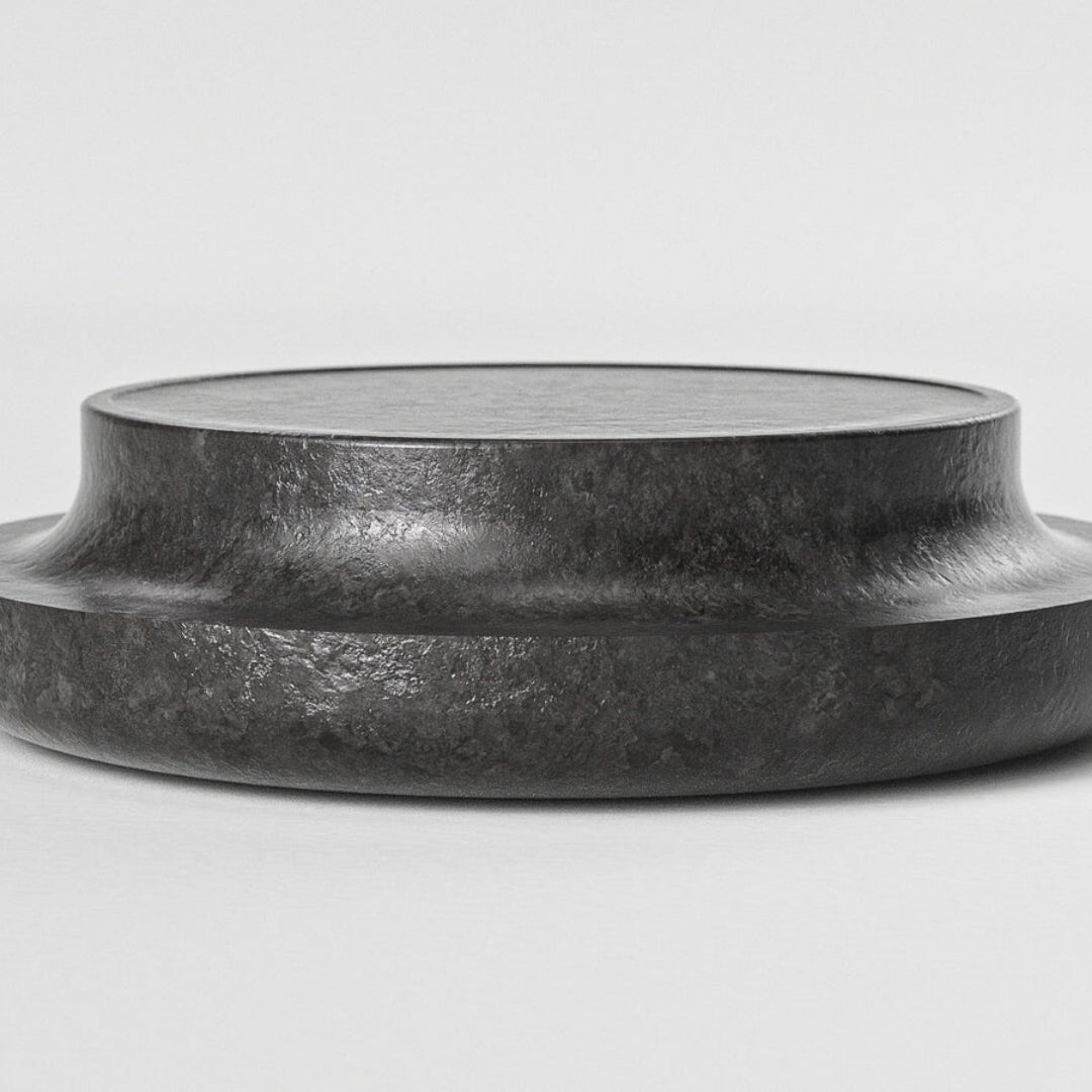 ROUND BLACK MARBLE COFFEE TABLE