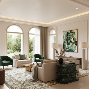 GREEN TRIVIA CONSOLE TABLE