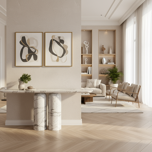 STATUARIO 2 PILLAR CONSOLE TABLE