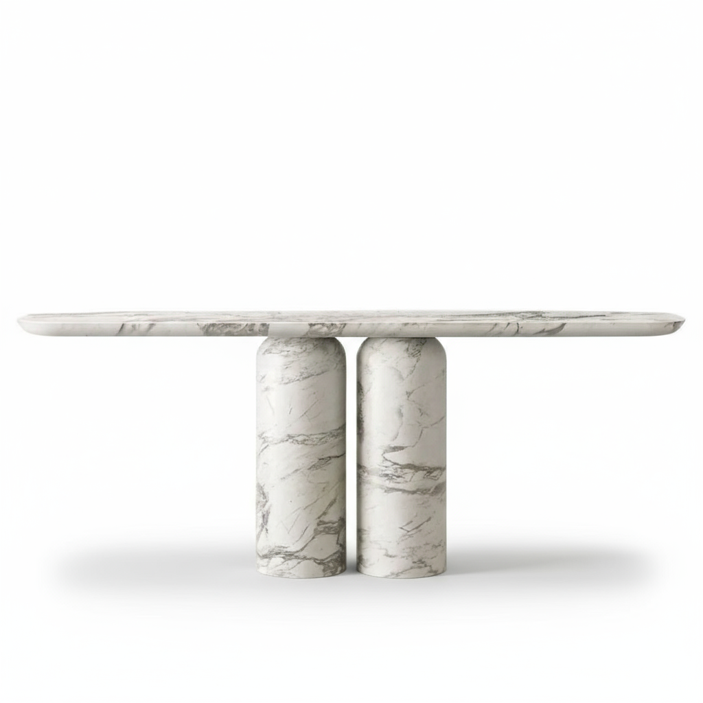STATUARIO 2 PILLAR CONSOLE TABLE