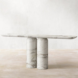STATUARIO 2 PILLAR CONSOLE TABLE