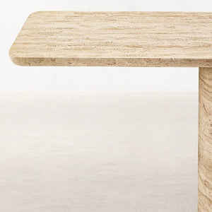 TRAVERTINE 2 PILLAR CONSOLE TABLE