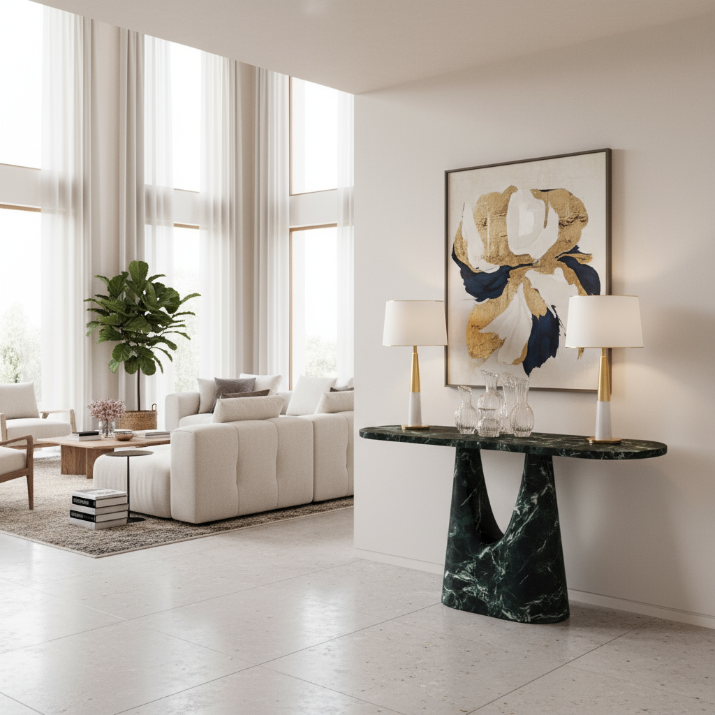 Emerald Green Console Table